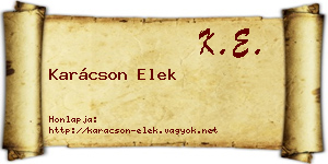 Karácson Elek névjegykártya